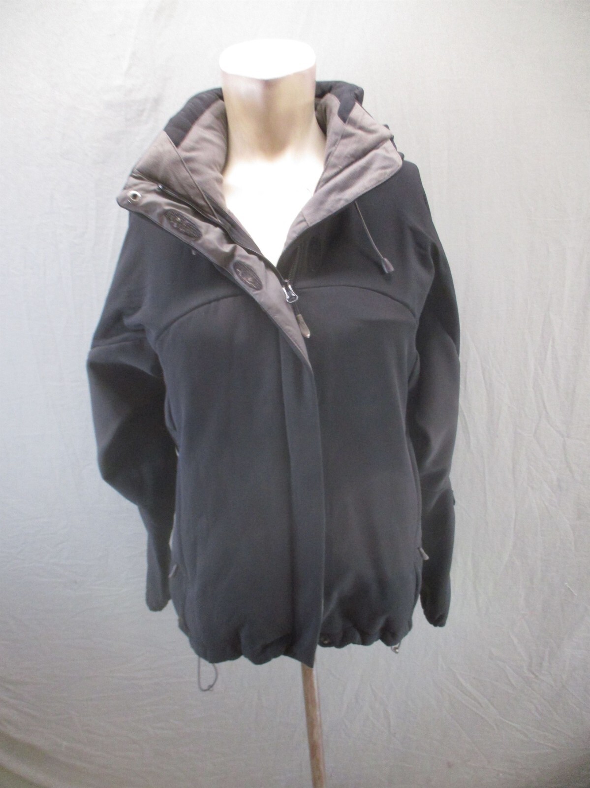 Giacca snowboard Salomon taglia M donna BLK full zip supporto colletto gonna polvere 064