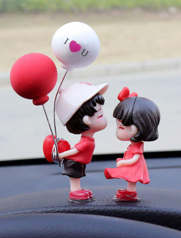 2pcs Cute Couple Doll Car Interior Decorations for Dashboard Display-NEW