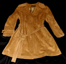 Ladies Uk 20 Eur 48 Chest 48" 122cm Star Julie Macdonald Tan Faux Suede Coat