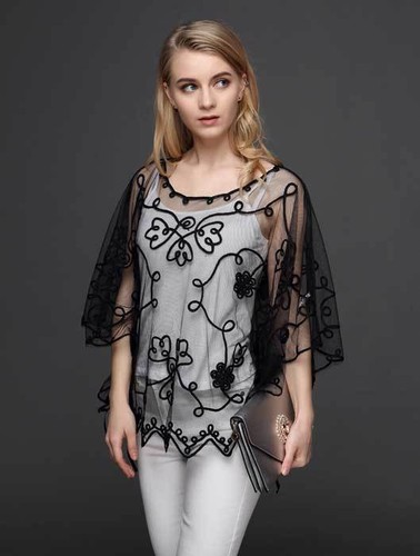 Transparente BOLERO ENCOGIMIENTO DE HOMBROS Capa Artesanal Dama Top Chaqueta 8-18 Abrigo Capa Boda Fiesta - Imagen 8 de 23