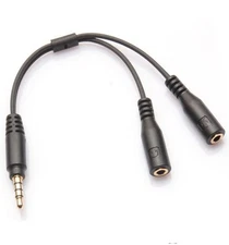 New 3.5mm Stereo Audio Male to 2 Female Headphone Mic Y Splitter Cable Adapter 