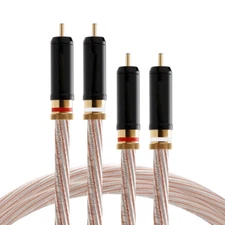 Pair 7N OCC Silver-Plated HiFi RCA Audio Interconnect Cable Signal Cord Gold RCA