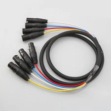 4 Channel XLR Male to Female Snake Cable Audio Cables Signal Wire Interconnect 