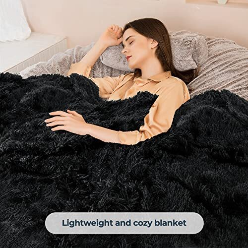 Bed Blanket Queen Size, Super Fluffy Fuzzy Blanket for Queen 80" x 90
