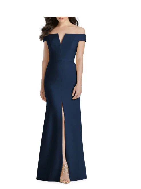 Off the shoulder clearance crepe gown dessy collection