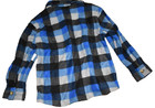 K8 LN JUMPING BEANS 4T Boys Blue Black Fleece Plaid button Up Long Sleeve Shirt — photo 3