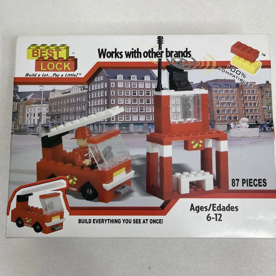 Best-Lock Building Set Fire Truck & Tower + S.W.A.T Helicopter 87/63 Pieces New - Image 2 of 4
