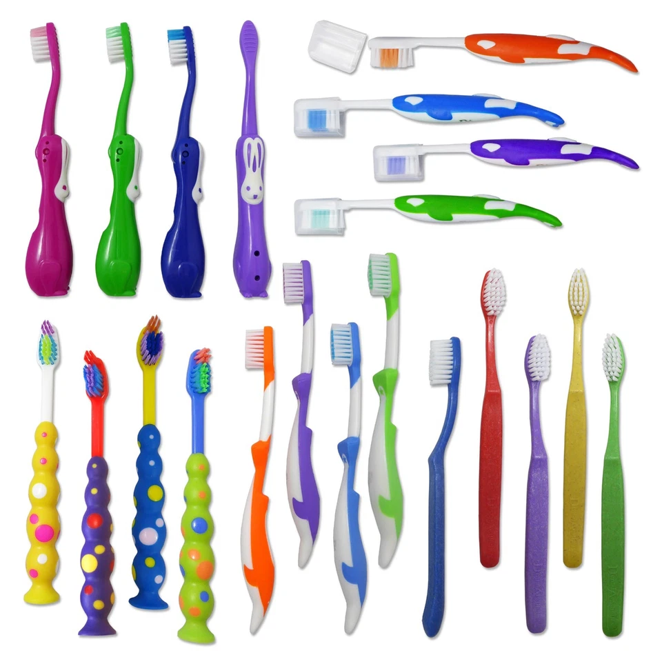 DENTAL AESTHETICS 100 x Childrens Toothbrushes ~ Individually Packaged Bulk Buy Wholesale Kids