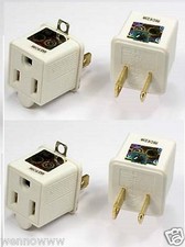 2 Prong to 3 Prong AC Power Outlet Grounding Adapter tap plug UL grounded 4pcs