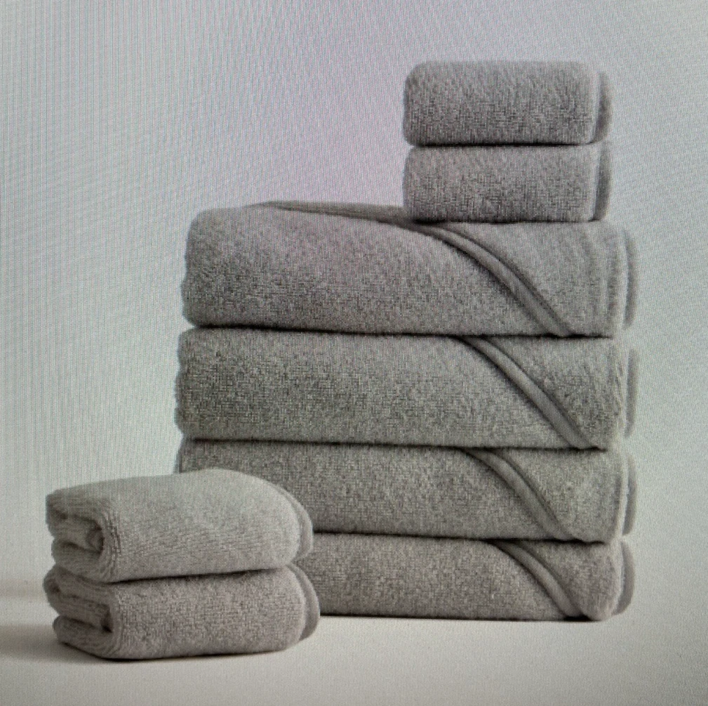 Quince Organic Turkish Cotton Gray Infant Hooded Bath Towels & Washcloths Set