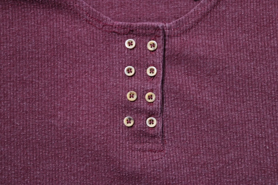 Lee 复古 90 年代罗纹长袖 T 恤双排亨利女式 L 码 — 第 3/4 张图片