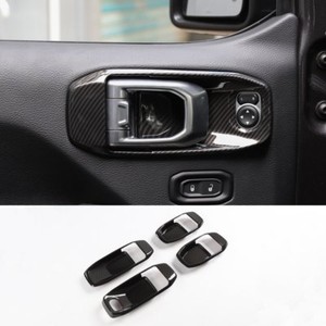 Details About Carbon Fiber Interior Door Handle Bowl Cover Trim For 2018 Jeep Wrangler Jl 4dr