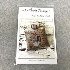 Stacy Nash LE POULET PINKEEP CUSHION Cross Stitch Chart Chicken Floral Hen House