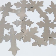 Sequin Fleurie Cross 2" Silver Metallic Couture Paillettes. Made in USA.