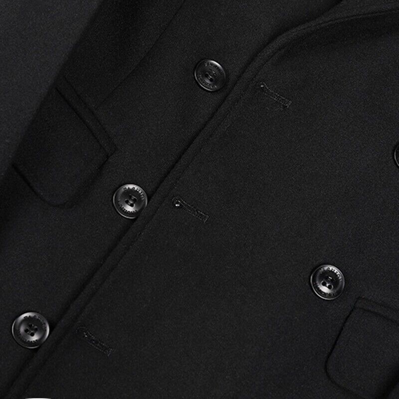 Mens Mid-Length Tops Coat Overcoat Jacket Outerwear Double Mens Mid-Length Tops Coat Overcoat Jacket Outerwear Double
