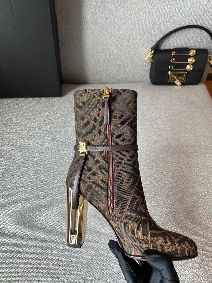 Fendi Delfina Brown Leather High Heel Ankle Boots EU37 AU6,5 Fendi Delfina Brown Leather High Heel Ankle Boots EU37 AU6,5