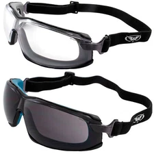 2 Pairs Global Vision Sunn Up Anti-Fog Motorcycle Goggles w/ Clear, Smoke Lens