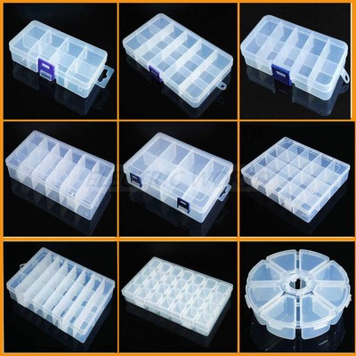 3er Pack Transparent Kunststoff Box Schraubfach Box Schmuck Ohrring Display