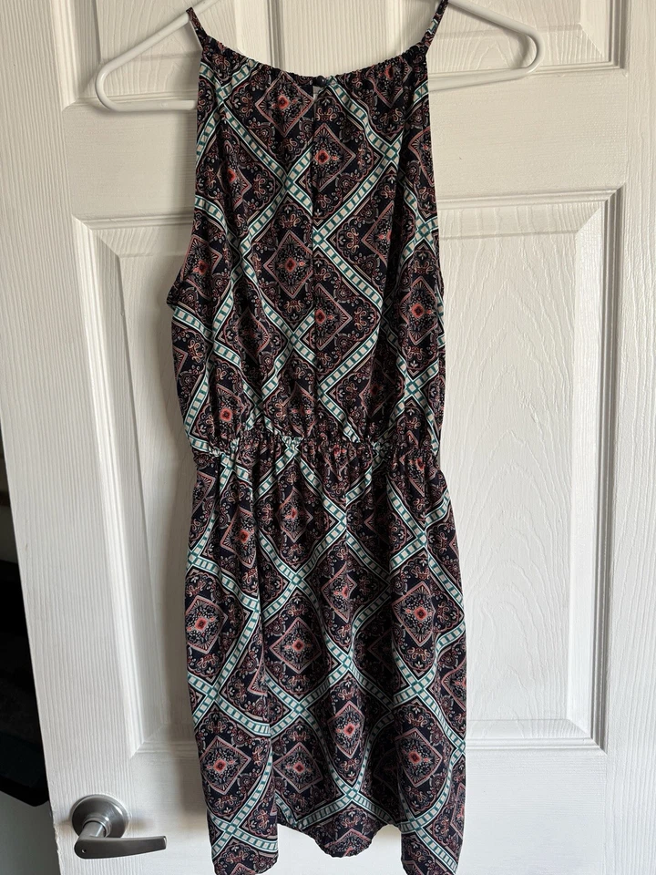 Vestido soprano para mujer mediano multicolor geométrico cachemir cintura elástica sin mangas Foto 2 de 4