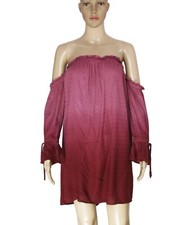 American Eagle Tie Dye Off Shoulder Long Sleeve Ruffle Tunic Dress Beach New M