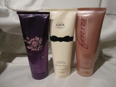 AVON Set of 3 Different Body Lotions 6.7oz each ''Unplugged'' Luck'' ''Forever'' 