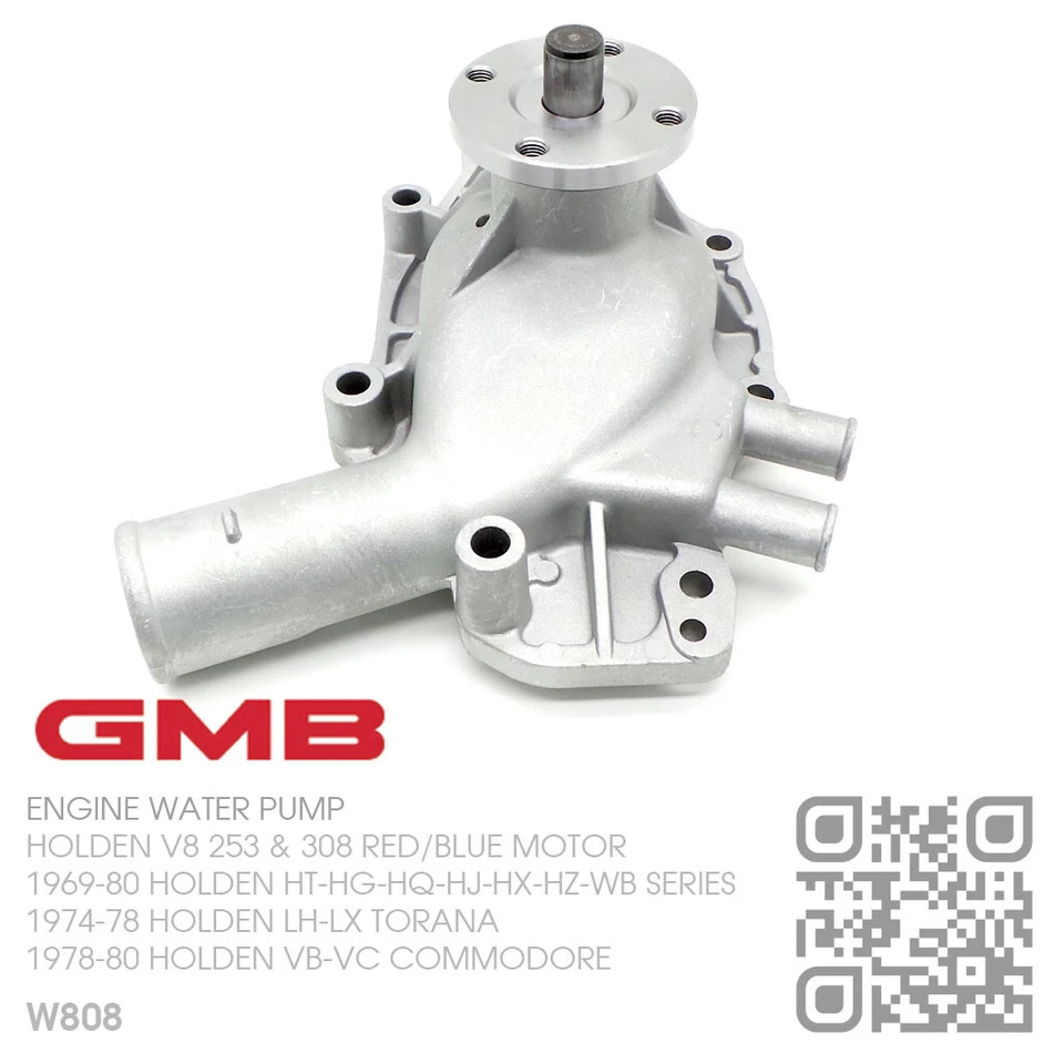GMB ENGINE WATER PUMP V8 253-308 RED/BLUE MOTOR [HOLDEN HT-HG-HQ-HJ-HX-HZ-WB] - image 3 of 4