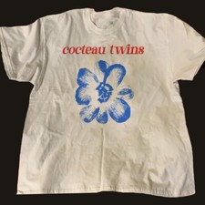 cocteau twins rock vintage short sleeve white color shirt KV28903