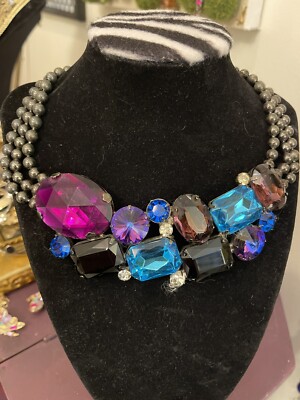 Alexis Kirk Choker Necklace Signed Ciner On Clasp Missing 1 Prong Included