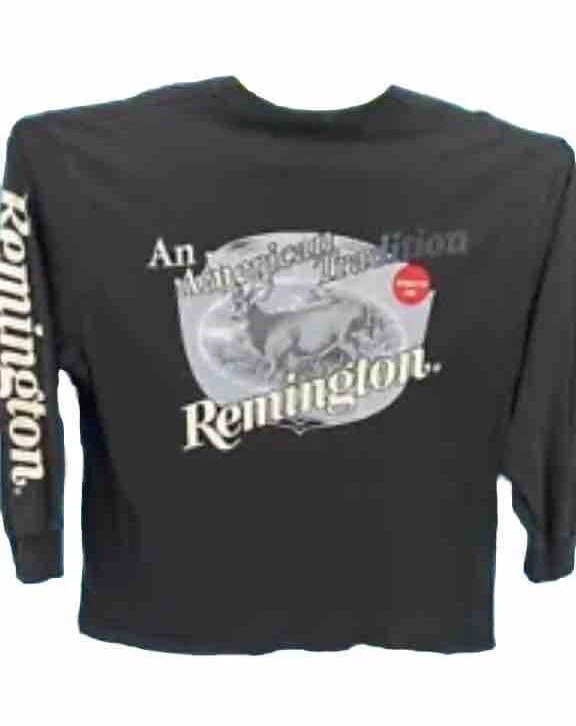Camiseta de Colección Remington Para Hombre XXL Negra Manga Larga Caza Doble Cara Foto 2 de 4