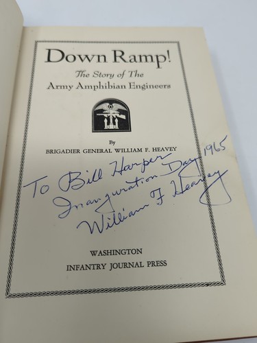 AUTOGRAPHED Down Ramp Brigadier General William F Heavey Army Amphibian Engineer - Picture 2 of 8