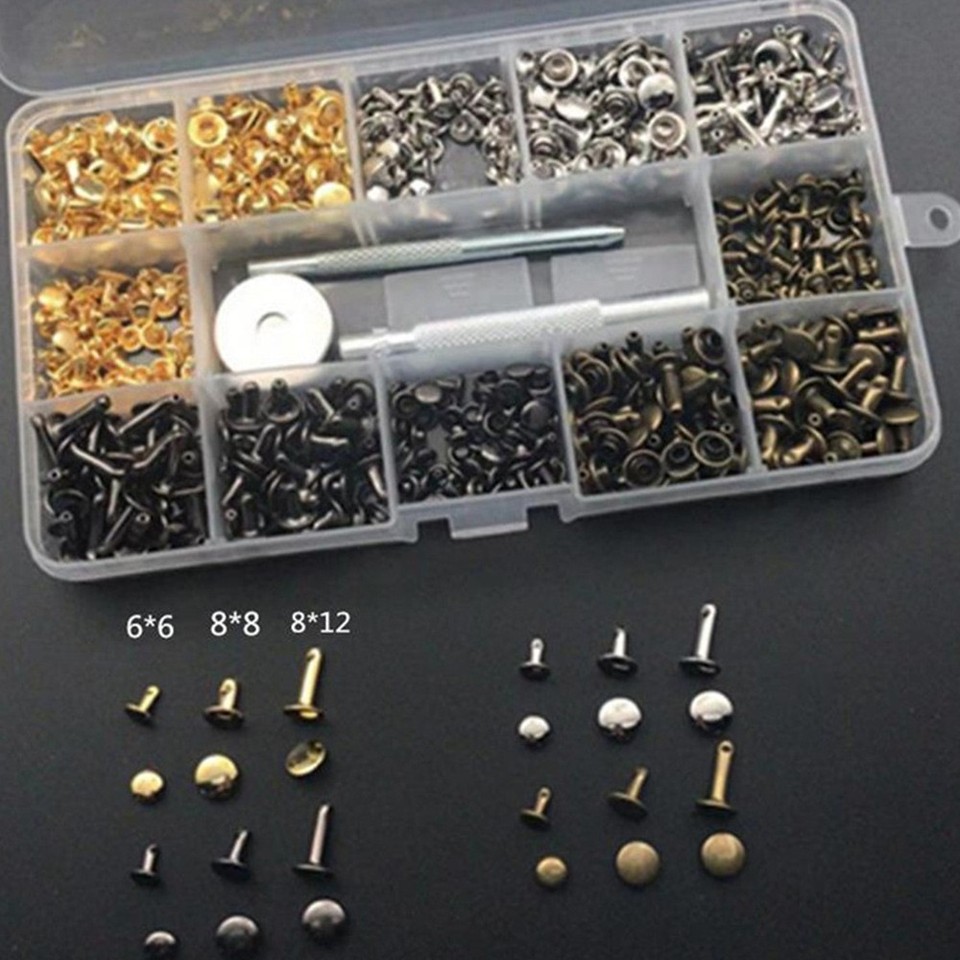 BLASHRD Ledernieten Set - 360 Stück Mit Lochzange Für Lederarbeiten