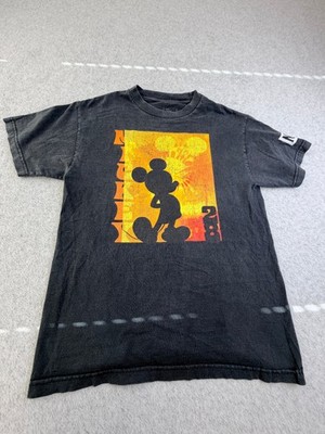 Neff Disney Mens M T Shirt Mickey Mouse Graphic Black Orange 2008 Cotton