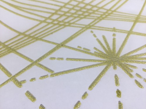 Mid Century Deckenleuchte Abdeckung erhöht Gold Glitzer Atomic Design - Bild 6 von 9