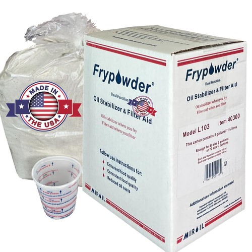 L103 Fry Powder Oil Stabilizer and Filter Aid, Case of 3 Gallons of Fry ...