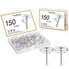 150Pcs Clear Push Pins Tacks, Thumb Reusable Flat Head