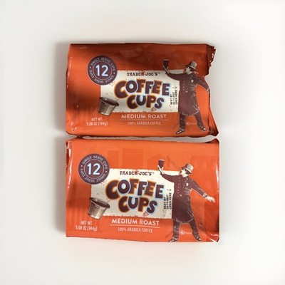 2 Packs Trader Joe's Coffee Cup Medium Roast 12 Cups 5.08 oz Each Pack kcup  