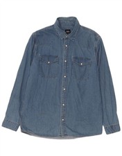 Zara Camicia Uomo Denim Grande Blu Cotone AN05