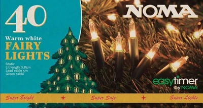 Noma 40 Warm White Classic LED 5.85m Traditional Vintage Retro Xmas Fairy Lights