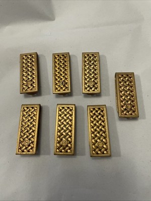 Lot Of 7 Vintage Solid Brass Money Clips 