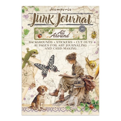 Stamperia Junk Journal Hintergründe, Aufkleber, Stanzteile rundum SBJK20
