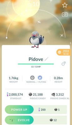  POKEMON GO - Shiny Pidove (Male + LeveI 1) *Registered/Ultra Friends* 