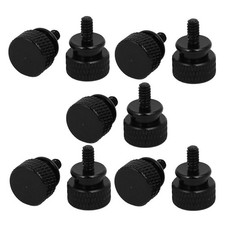 Computer PC Case Fully Threaded Knurled Thumb Screws Black 6 -32 10pcs