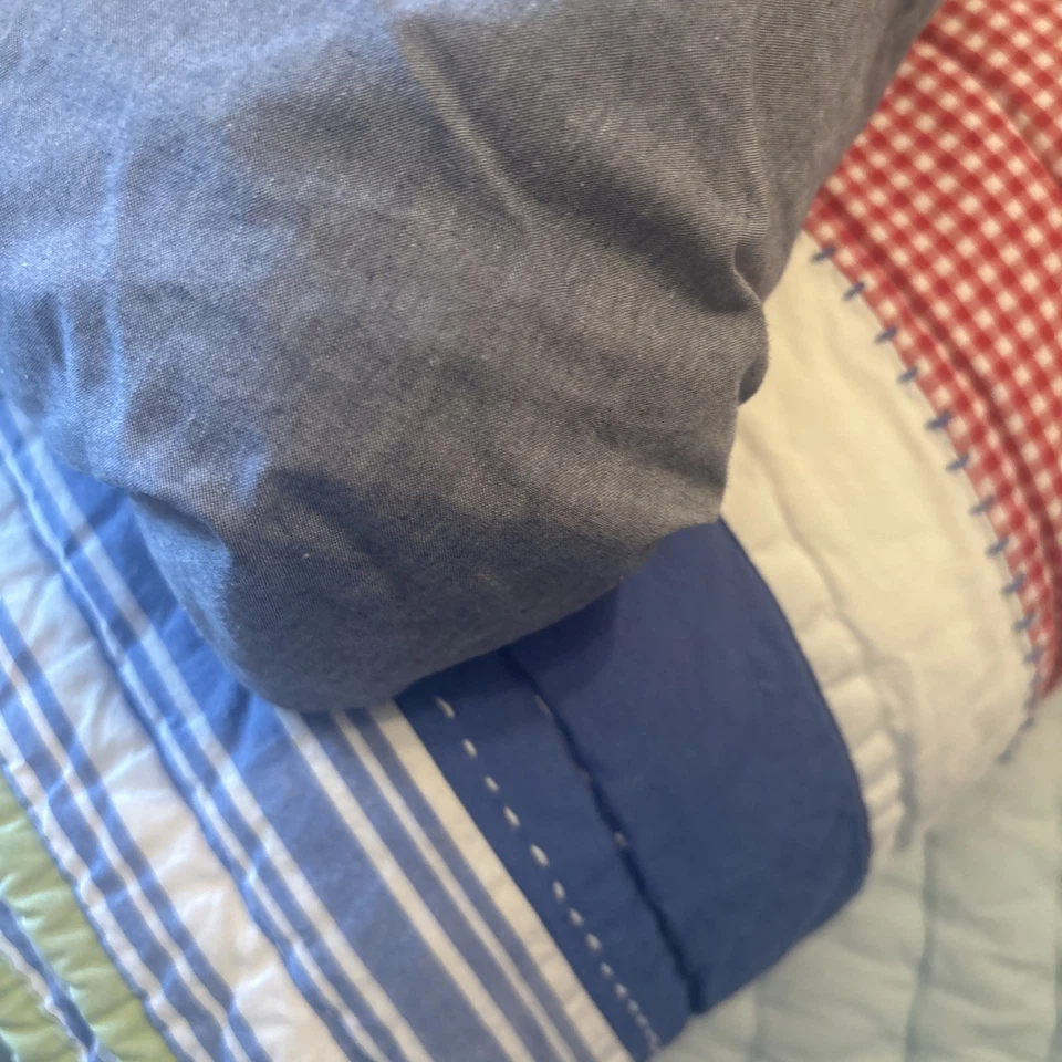 Pottery barn Kids Twin Quilt Set. Gingham , Stripes. - Image 3 of 4
