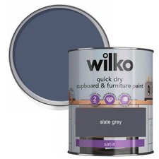 Wilko Slate Grey Quick Dry Cupboard & Furniture Satin Paint 750ml Hardwearing