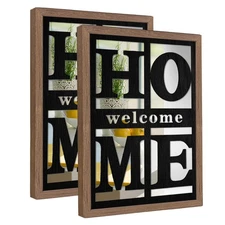 2 PCS Accent Mirrors，Home Signs Wall Decor， Rustic Farmhouse Wall Mirror for ...