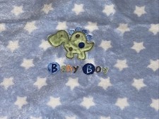 Garanimals Blue Dinosaur Blanket Baby Boy White Star Green Spot Dot Dino