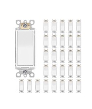 Thunderway 29 Pack, 3-Way Light Switch White Matte Decorator Light Switch 15A