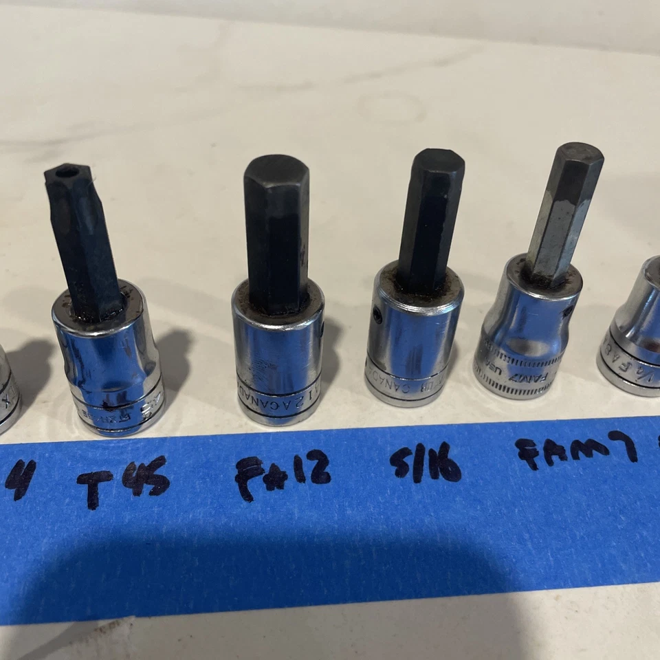 10 Snap On Hex, Allen And Philips Bits, Sold As A Lot , Mixed See Photos, 3/8s - Image 4 of 4