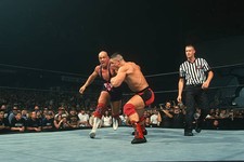 John Cena against Kurt Angle during Smackdown at Allstate Aren- Wrestling Photo