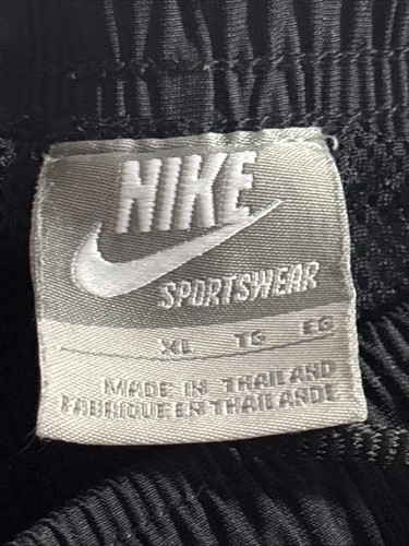 Pantalones de chándal Nike para hombre XL negros forrados de malla Y2K vintage cremallera inferior rayas 32x32,5 - Imagen 4 de 15